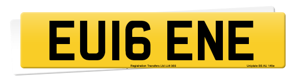 Registration number EU16 ENE